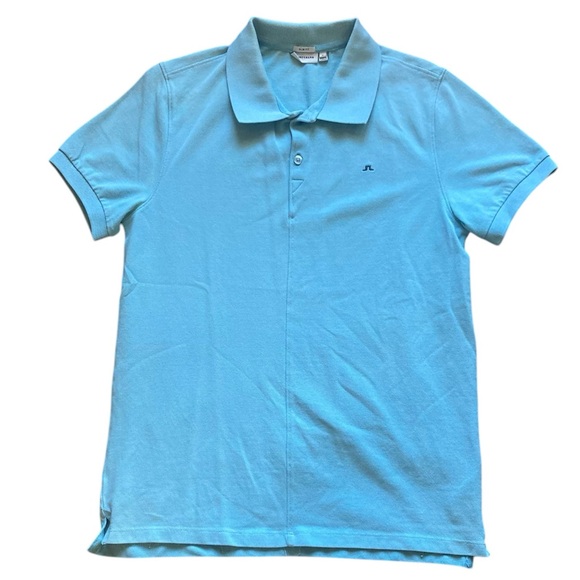 J Lindeberg Cotton Pique Slim Polo Sky Blue - Picture 2 of 6